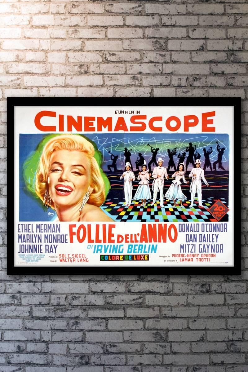 Stunning image of the screen goddess Marilyn Monroe by MAYO graces this very rare poster. Probably less than a handful of these have survived. Monroe did not want to make this film but agreed after Fox promised her the lead in Billy Wilder's screen