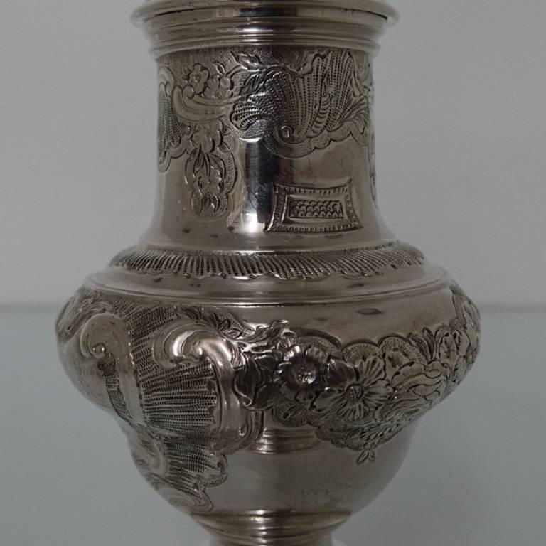 Antique Mid-18th Century George II Sterling Silver Warwick Cruet For Sale 6