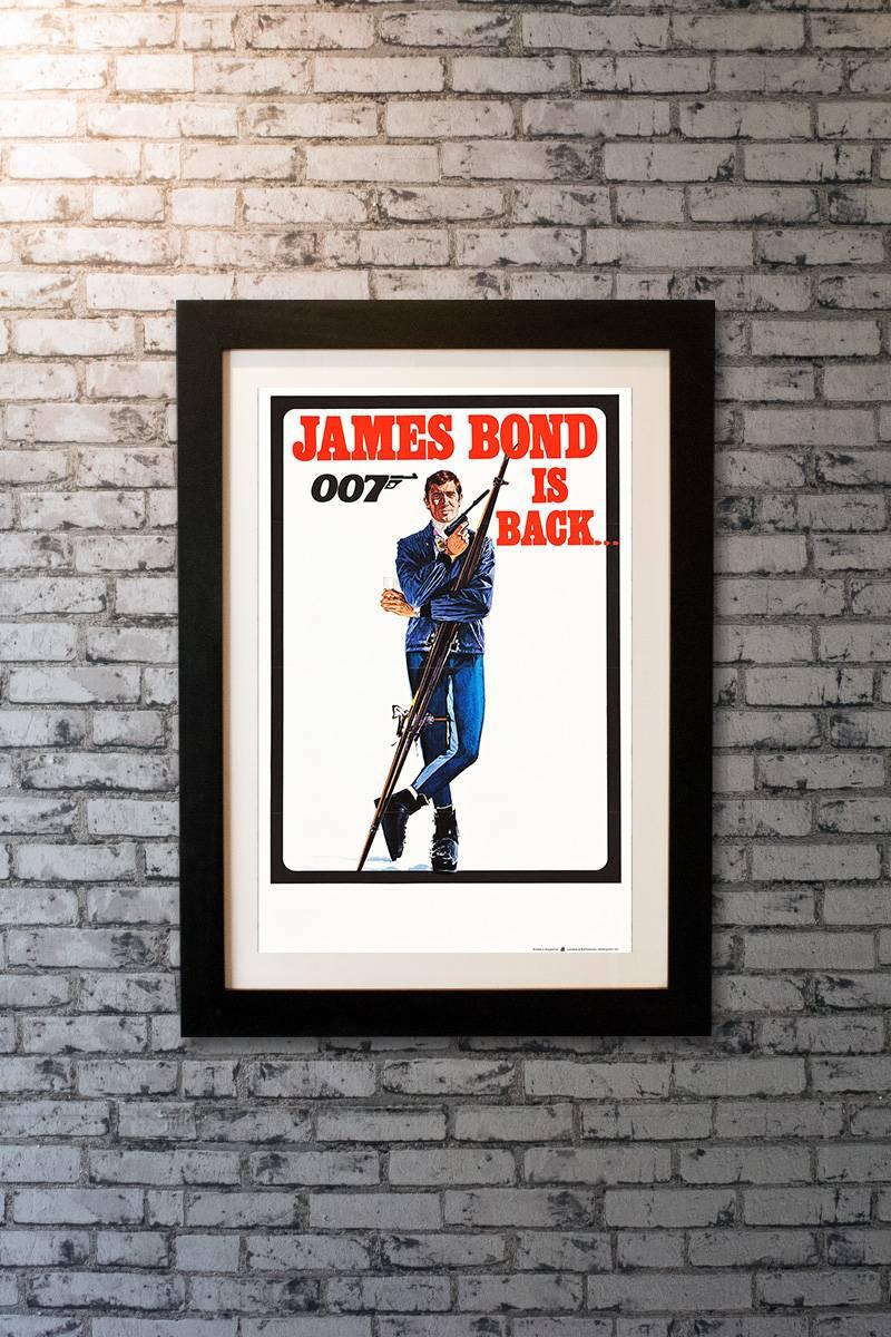On Her Majesty's Secret Service is the sixth spy film in the James Bond series, based on the 1963 novel of the same name by Ian Fleming. 

Linen-backing + £125

Framing options:
Glass and single mount + £175
Glass and double mount +