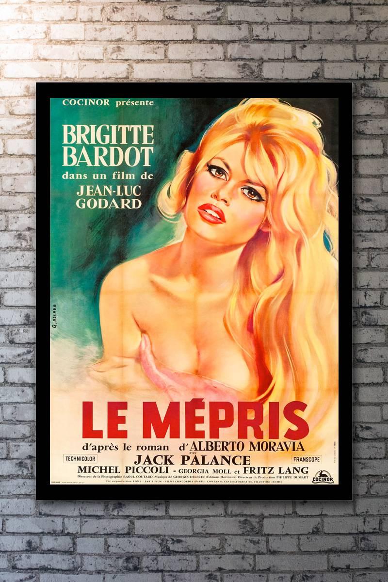 This original French, measure: 47 x 63' Grande is one of Bardot's most asked for country-of-origin posters. Featuring a stunning illustration of Brigitte Bardot by artist Gilbert Allard, this masterpiece shows Bardot at the peak of her beauty and