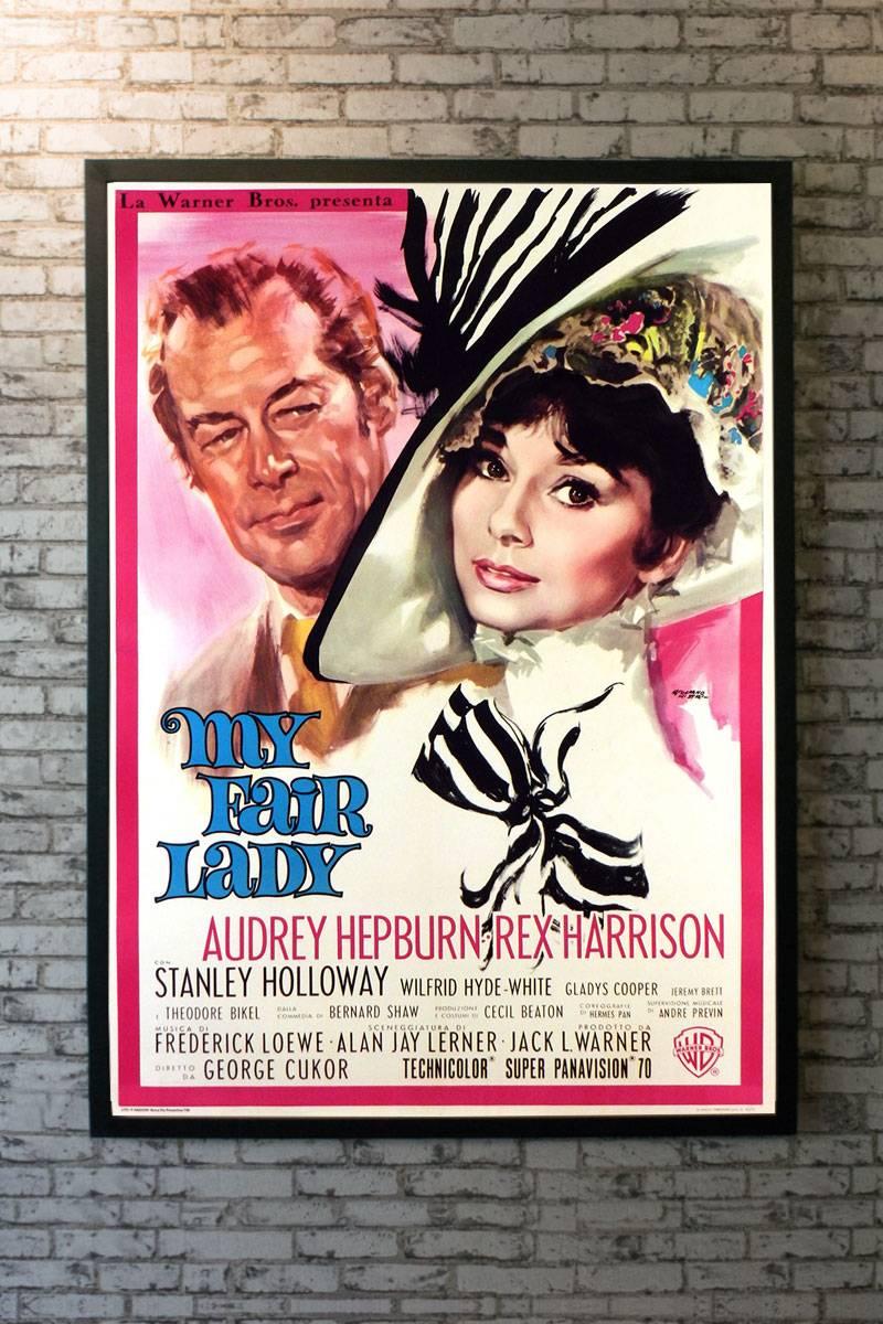 Without a doubt this is one of the premiere posters to find on this Classic Lerner and Lowe musical starring Audrey Hepburn and Rex Harrison. Harrison was given the 