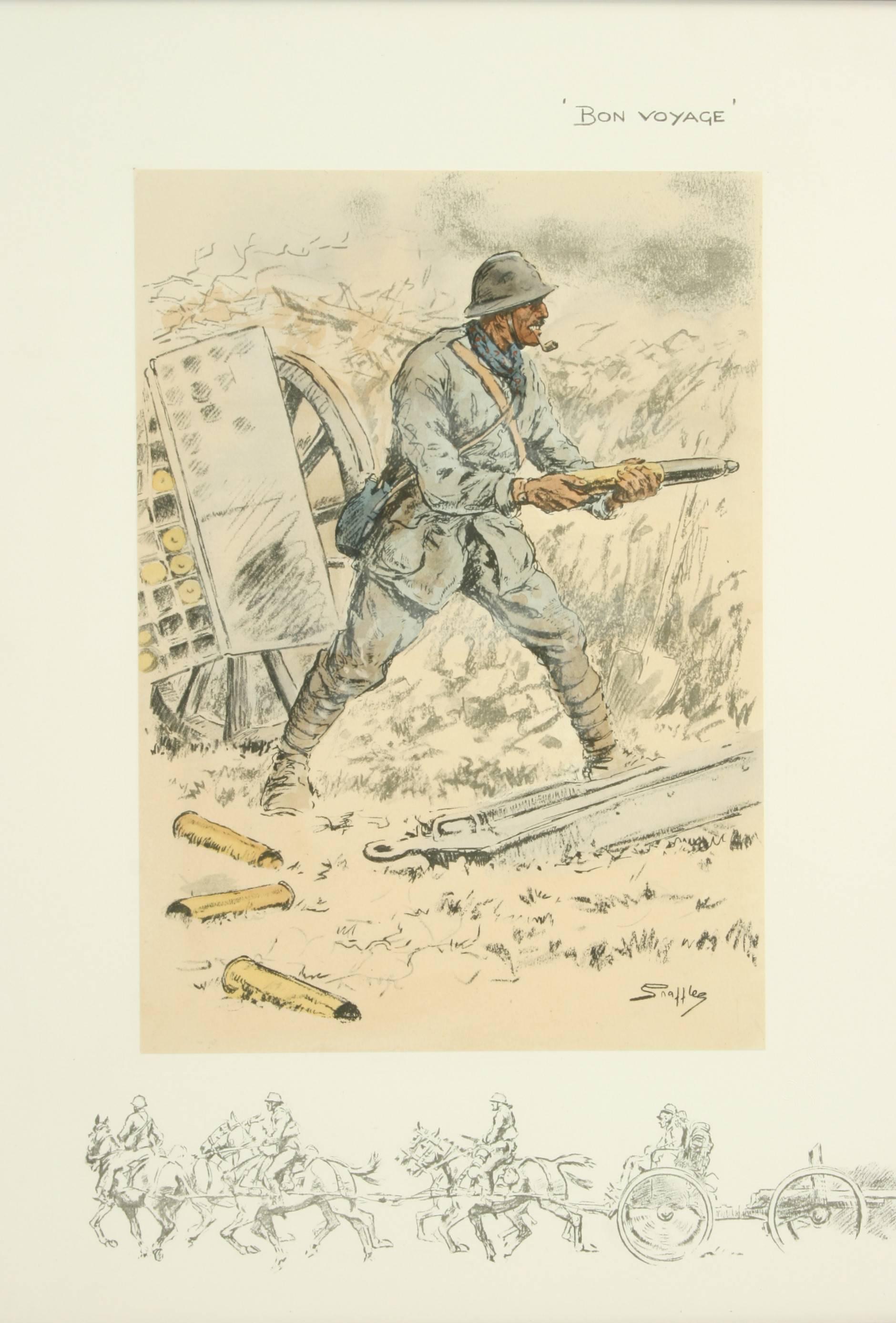 English WWI Military Print, Bon Voyage