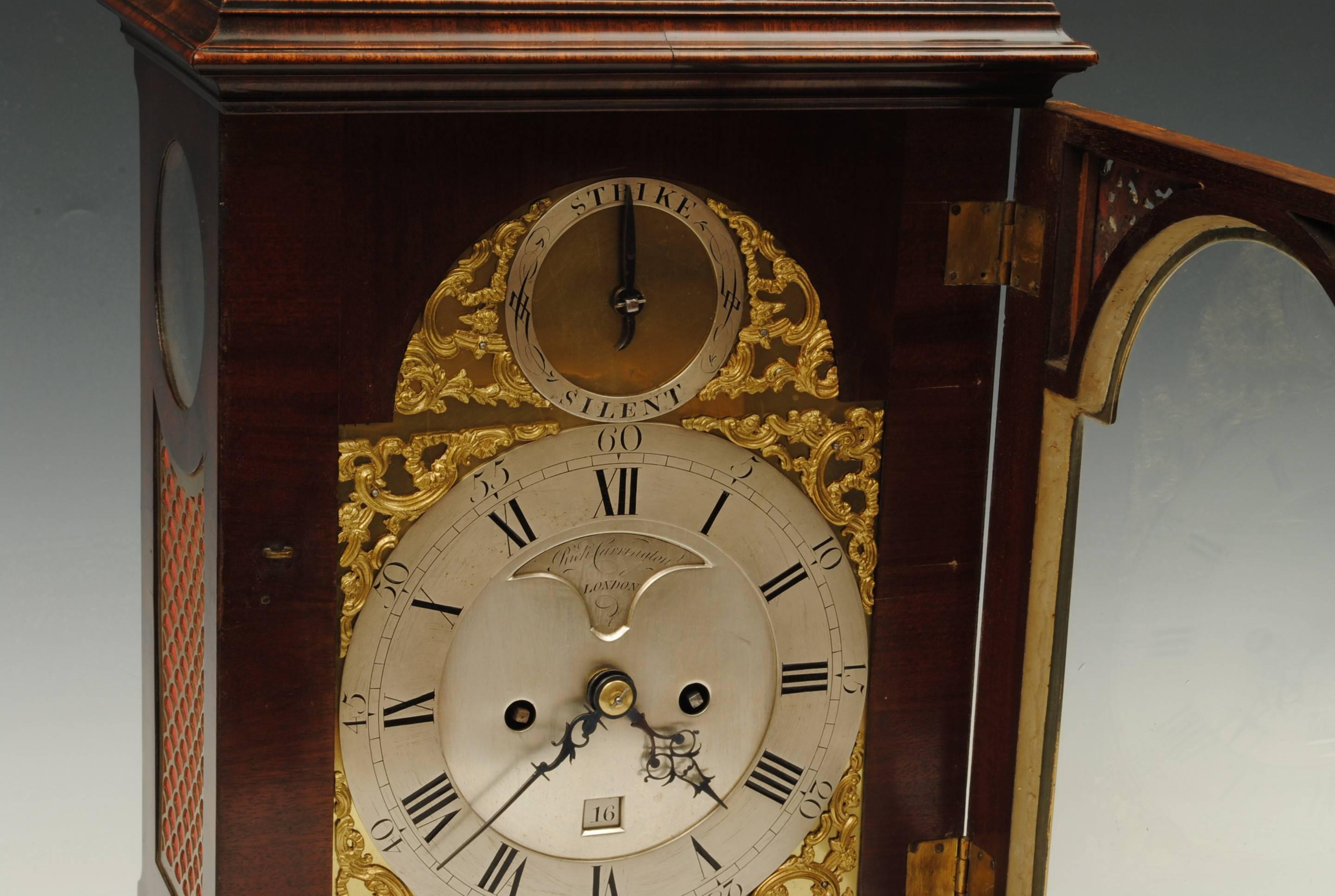 English 18th Century Mahogany Bracket Clock