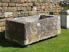 Large Antique Limestone Trough with Good Weathering and Patination