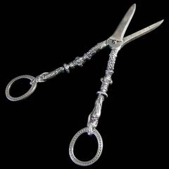 Antique English Sterling Silver Grape Shears