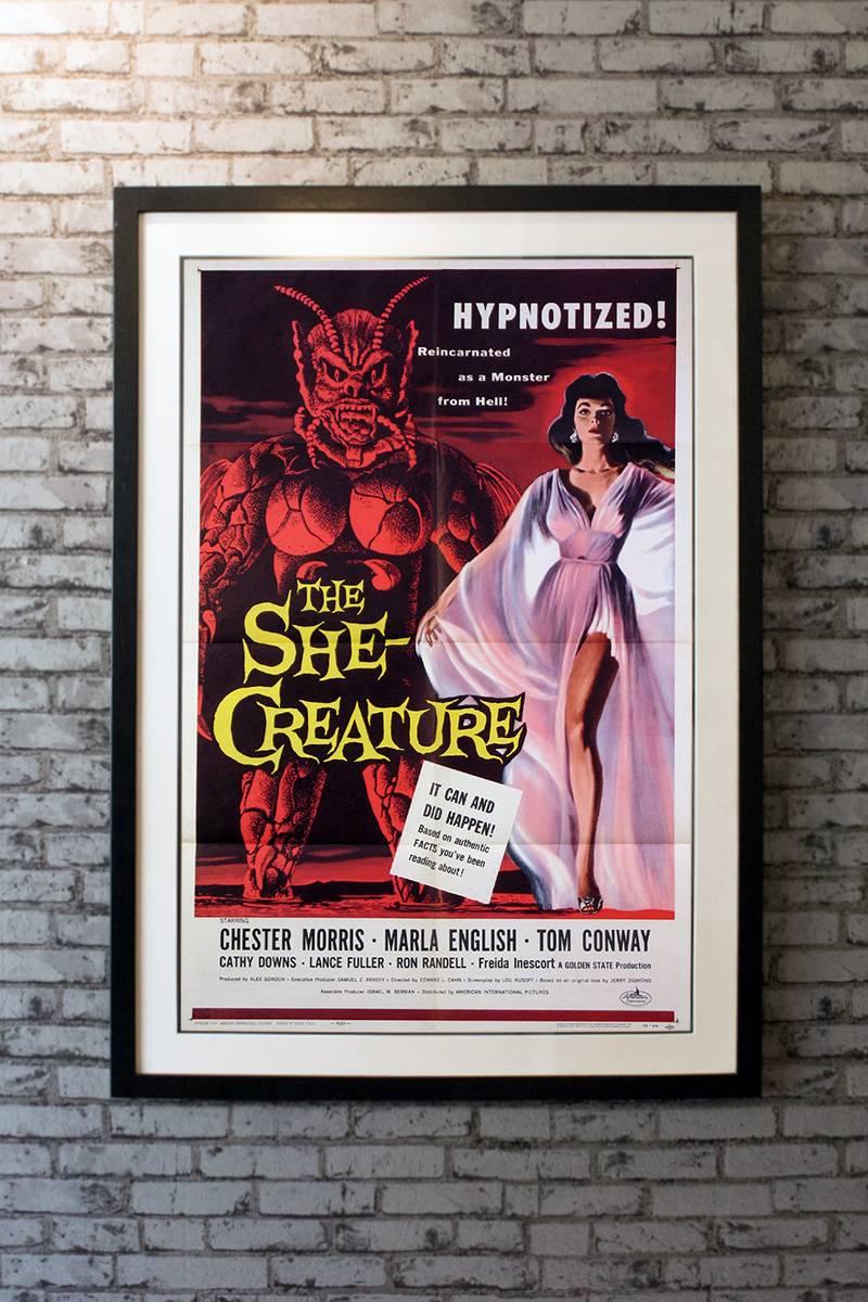 This entertaining sci-fi horror from American International features Marla English as an assistant to evil hypnotist Chester Morris who uses her ability to channel her inner sea monster for murder! This poster is always highly sought by collectors