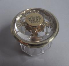 An exceptionally fine & unusual pair of silver gilt mounted Dressing Table Boxes
