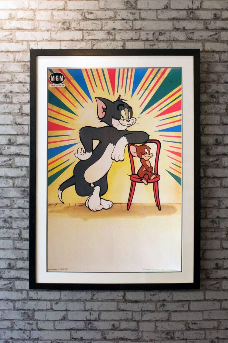 This is a rare Cinemascope Hanna and Barbera cartoon stock sheet used to follow the exploits of our favourite cat and mouse. The color saturation on this poster is fantastic. 

Framing Options:
Glass & Single Mount + £250
Glass & Double Mount +