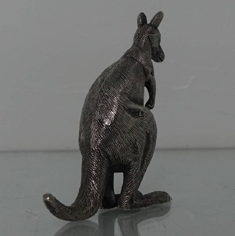 Antique Silver Model of a Australian Kangaroo Maker Drummond, circa 1895 1