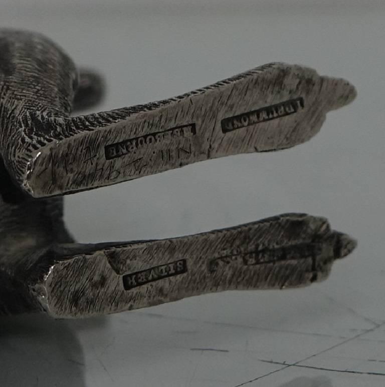 Antique Silver Model of a Australian Kangaroo Maker Drummond, circa 1895 2