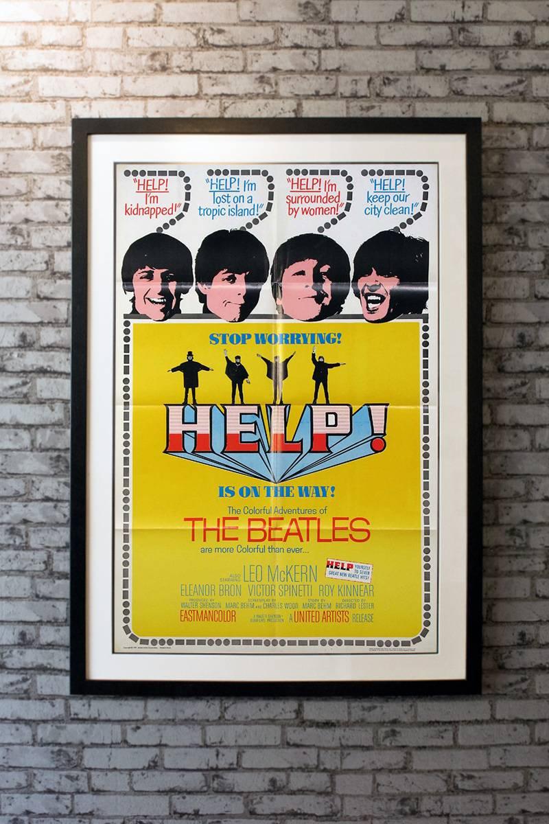 John, Paul, George and Ringo return to the big screen in their second feature length film, this time in color. Richard Lester again directs and the Beatles deliver seven great songs. 

Linen-backing + £150

Framing Options:
Glass & Single Mount