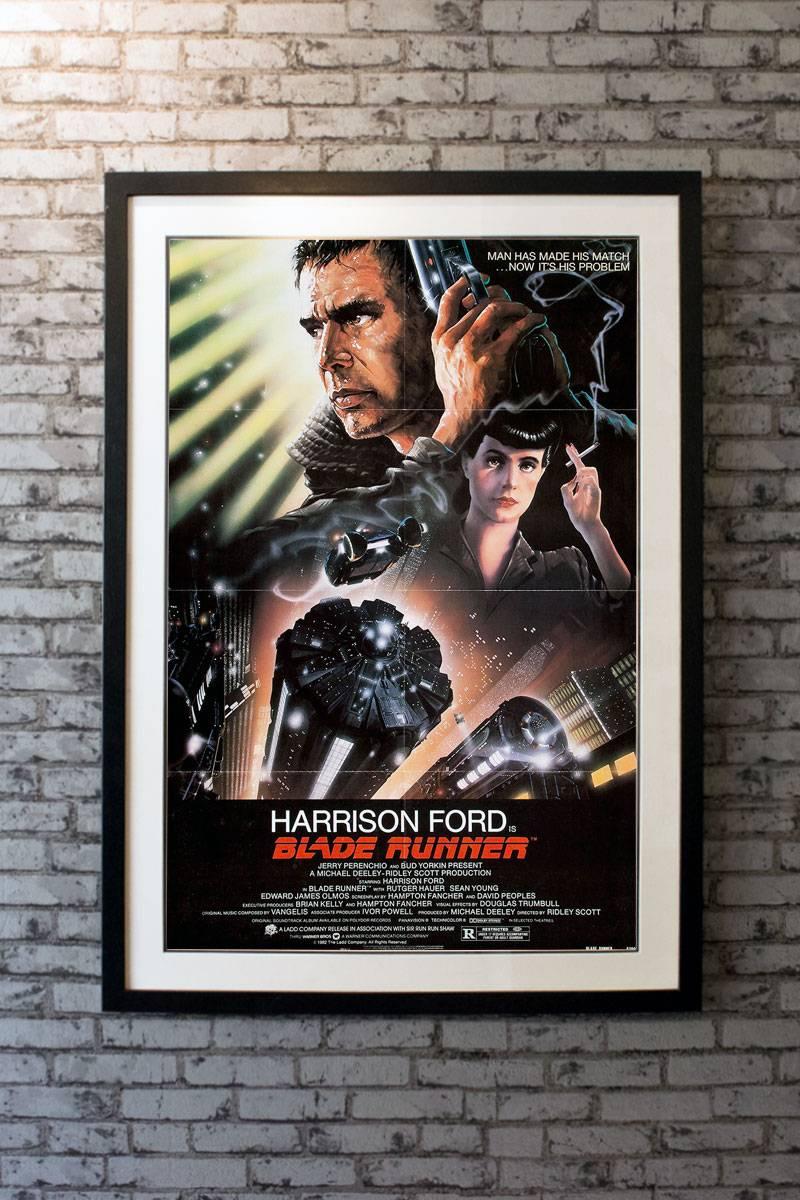 A blade runner must pursue and try to terminate four replicants who stole a ship in space and have returned to Earth to find their creator. 

Framing options:
Glass and single mount + £250
Glass and double mount + £275
Anti-UV glass and single