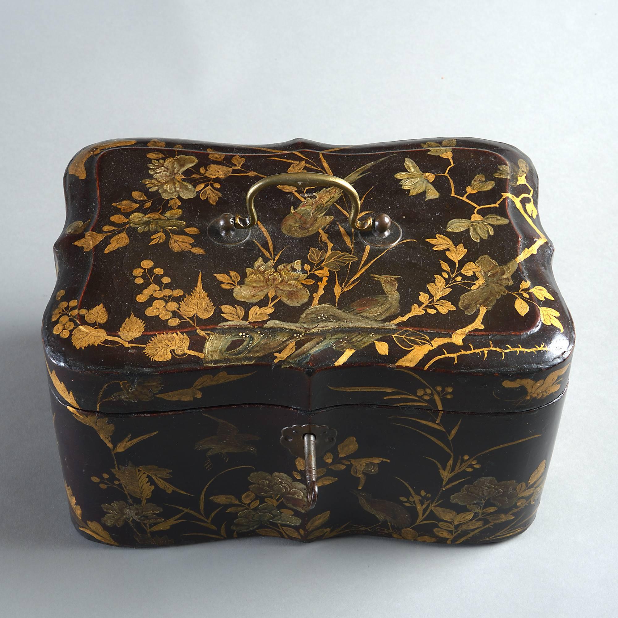 Late 18th Century 18th Century Chinese Export Black Lacquer Casket