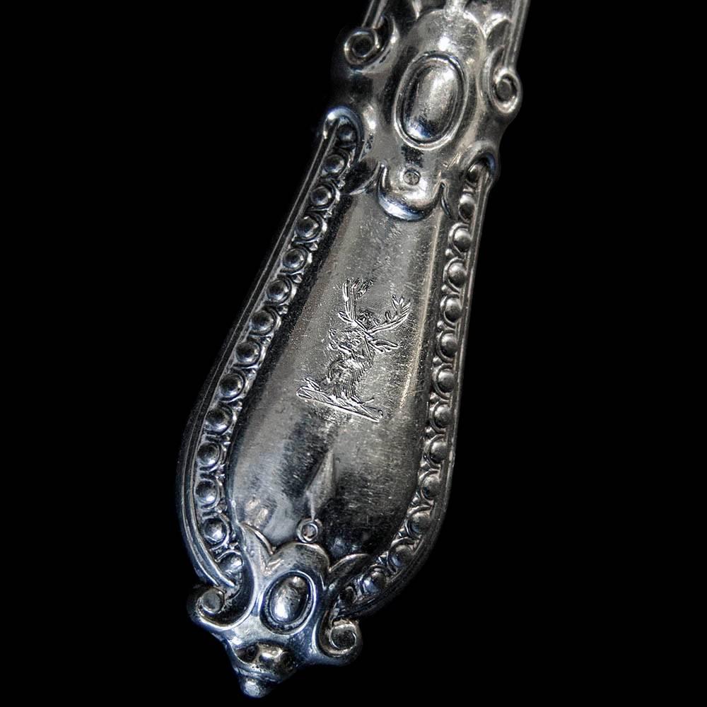 English Set of Six Pairs of Silver Antique Grecian Pattern Fish Eaters by George Adams For Sale