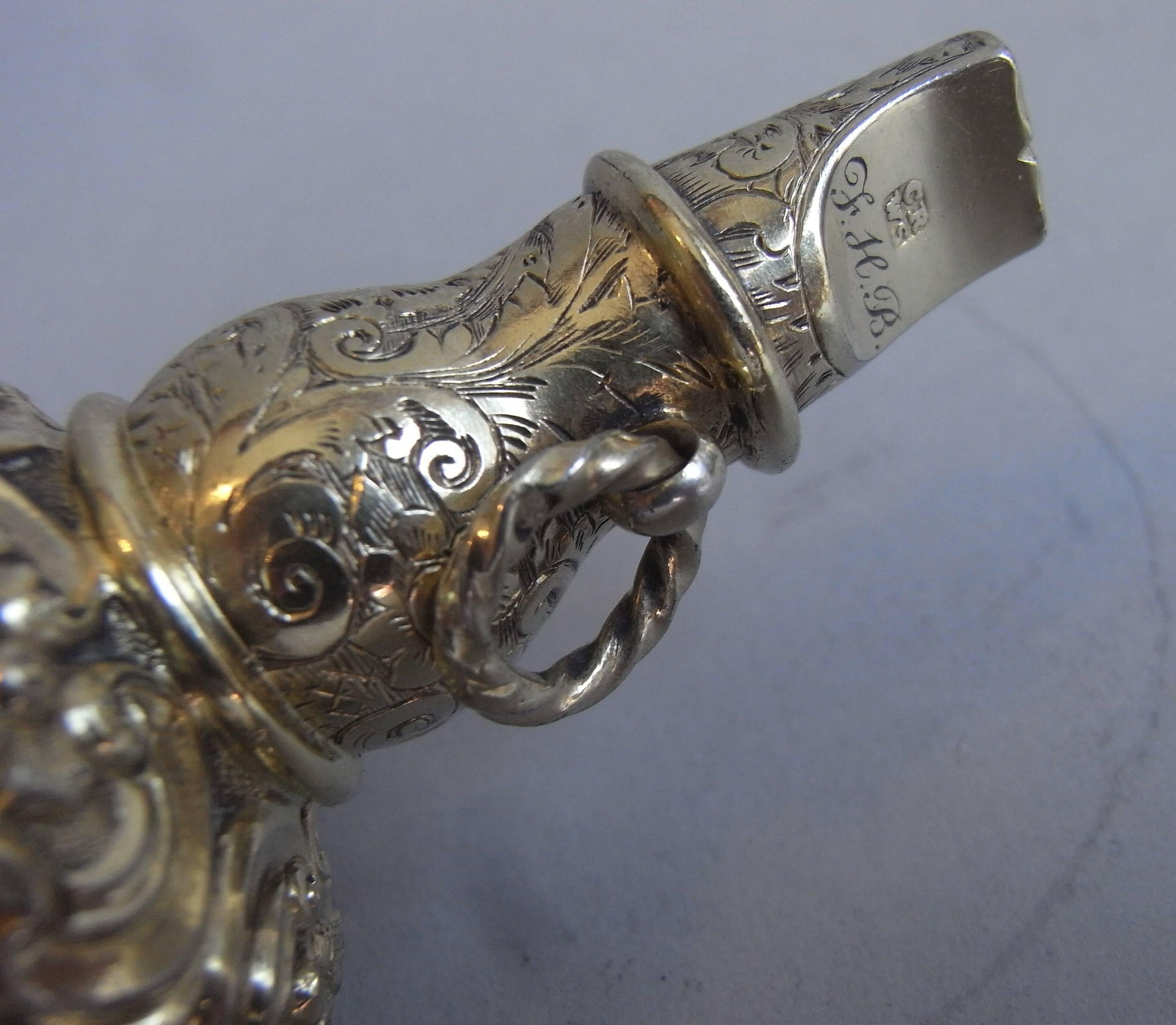 Mid-19th Century Exceptional Silver Gilt Rattle by Charles Rawlings & William Summers