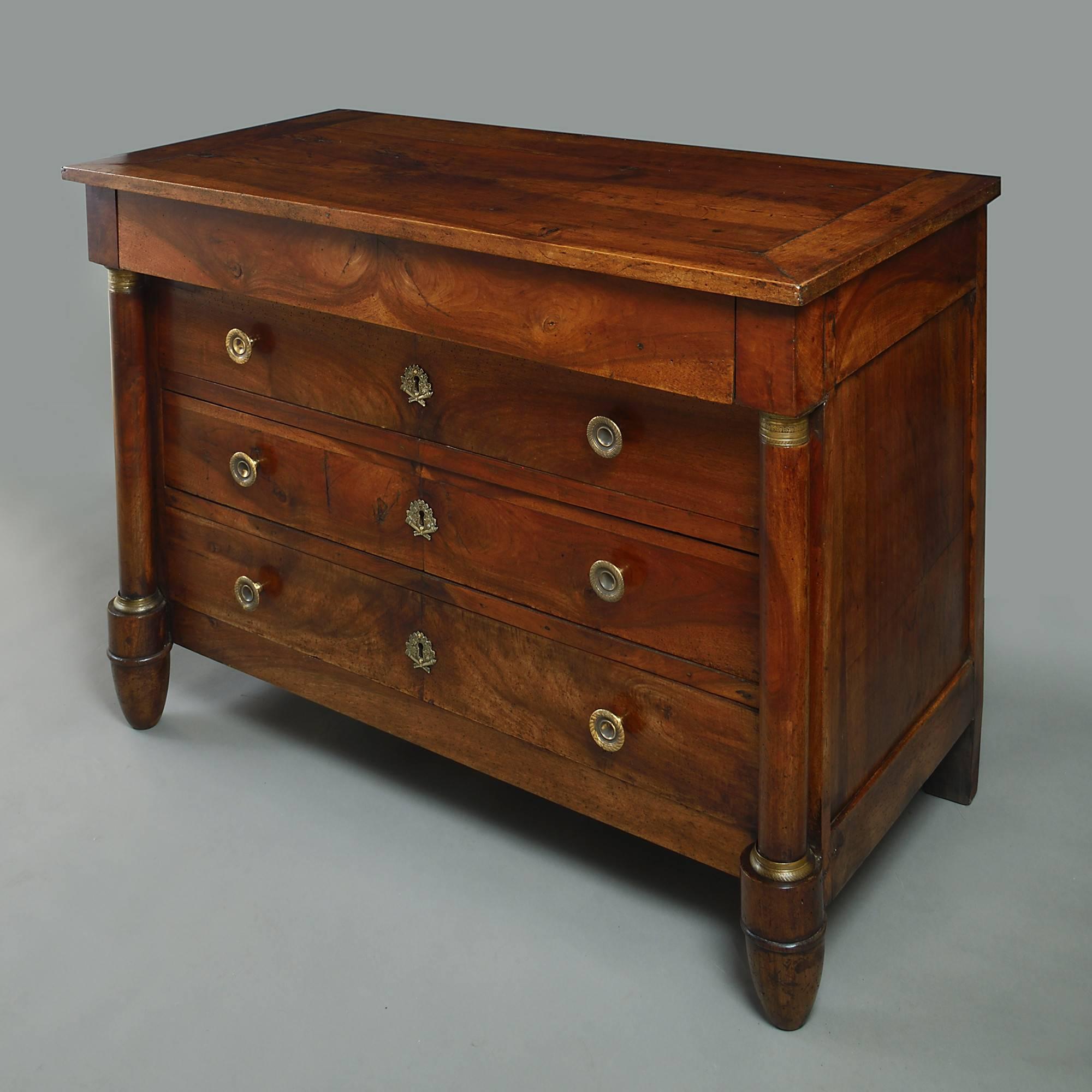 French Early 19th Century Empire Period Walnut Commode