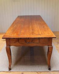 Substantial French Cherrywood Farmhouse Table
