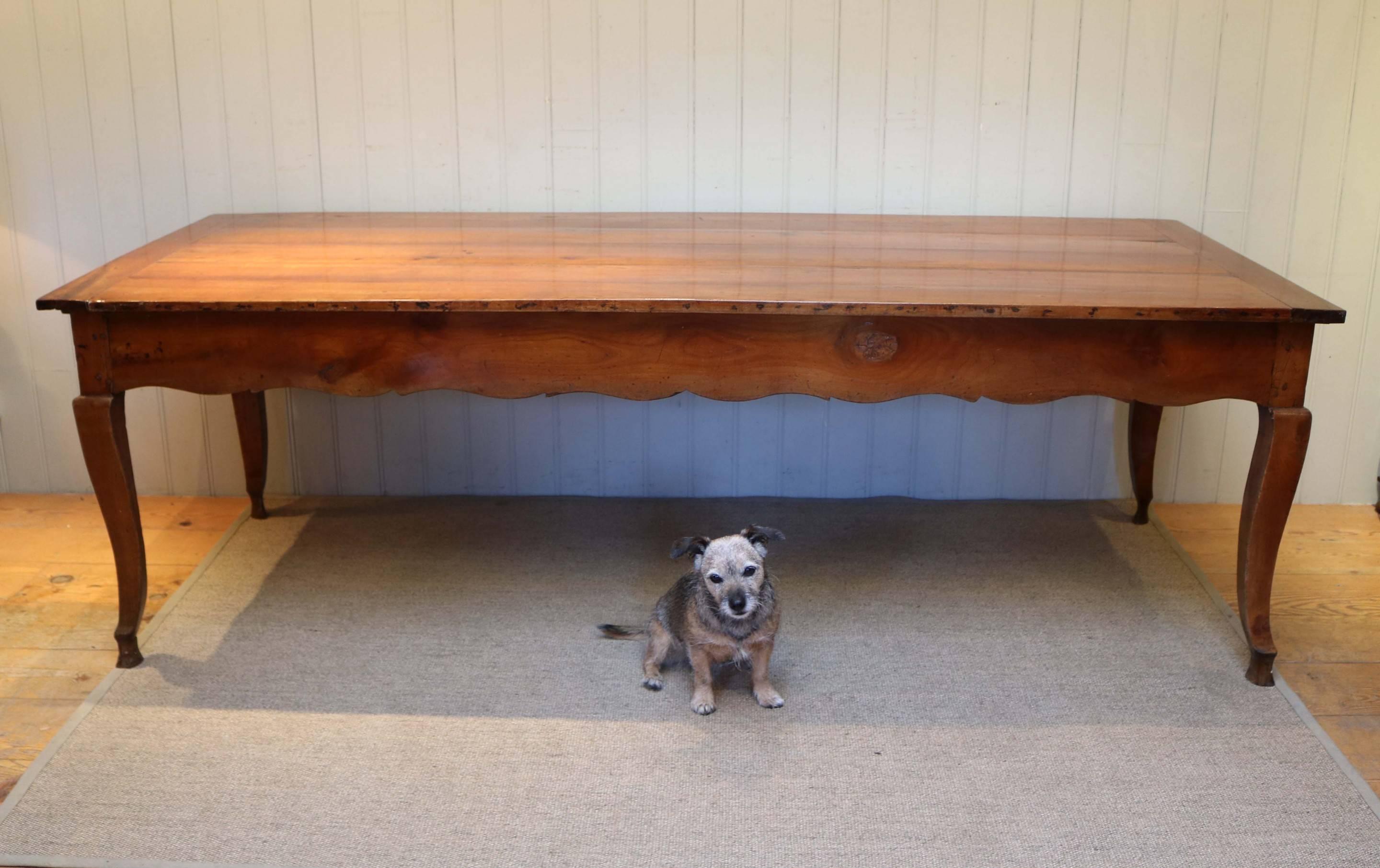 Substantial French Cherrywood Farmhouse Table 1