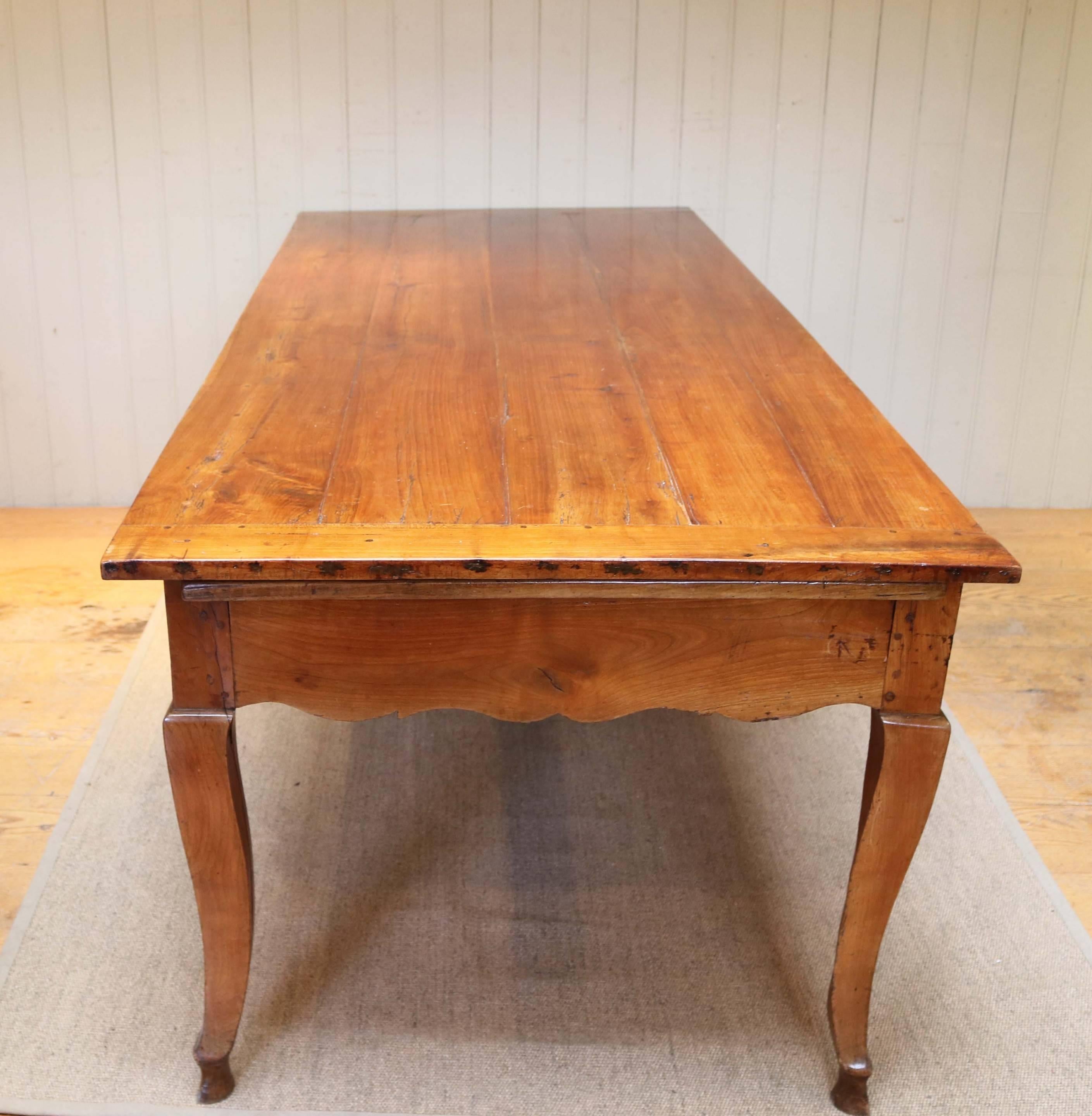 Substantial French Cherrywood Farmhouse Table 3