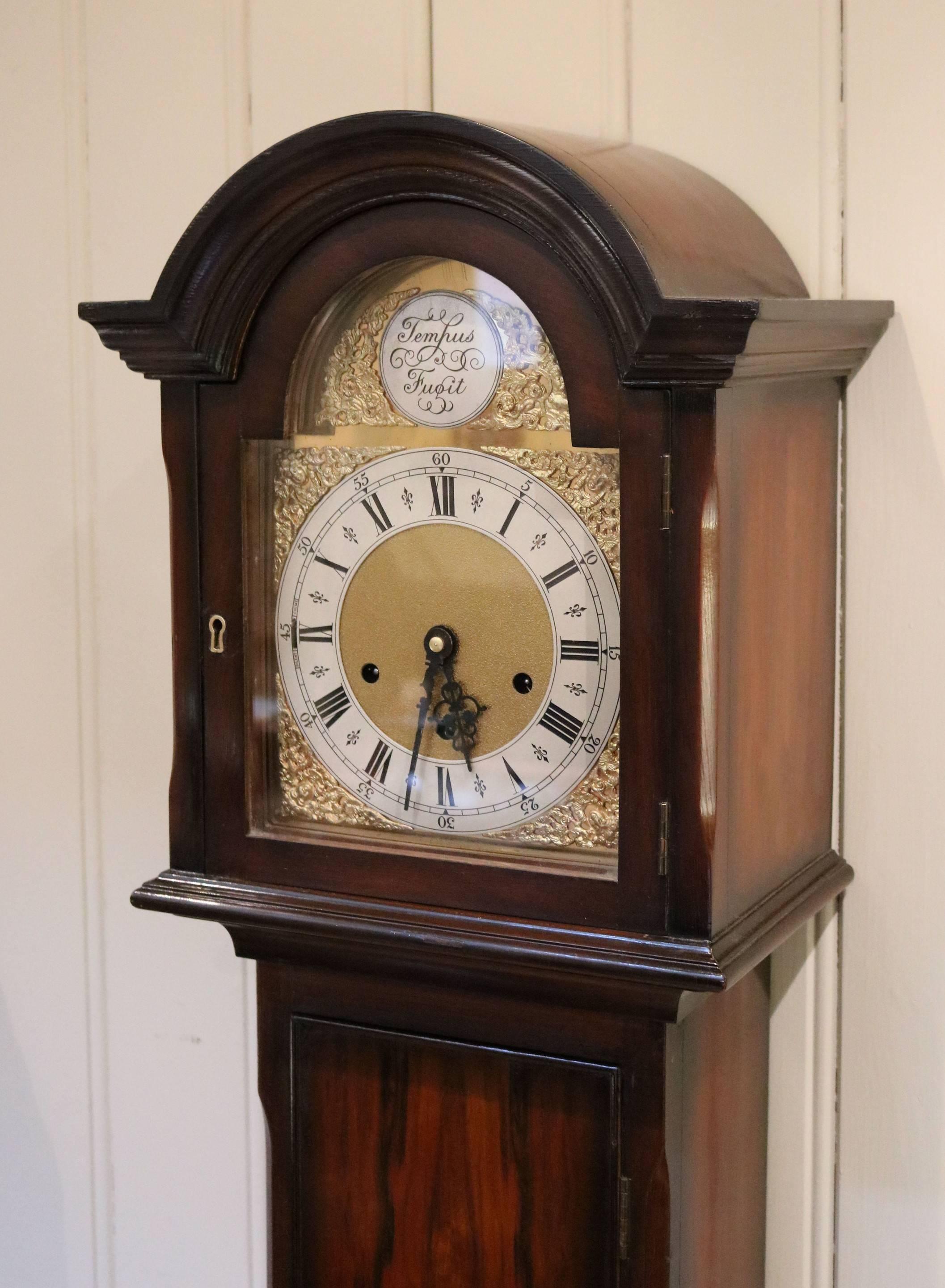 English Walnut Grandmother Clock For Sale