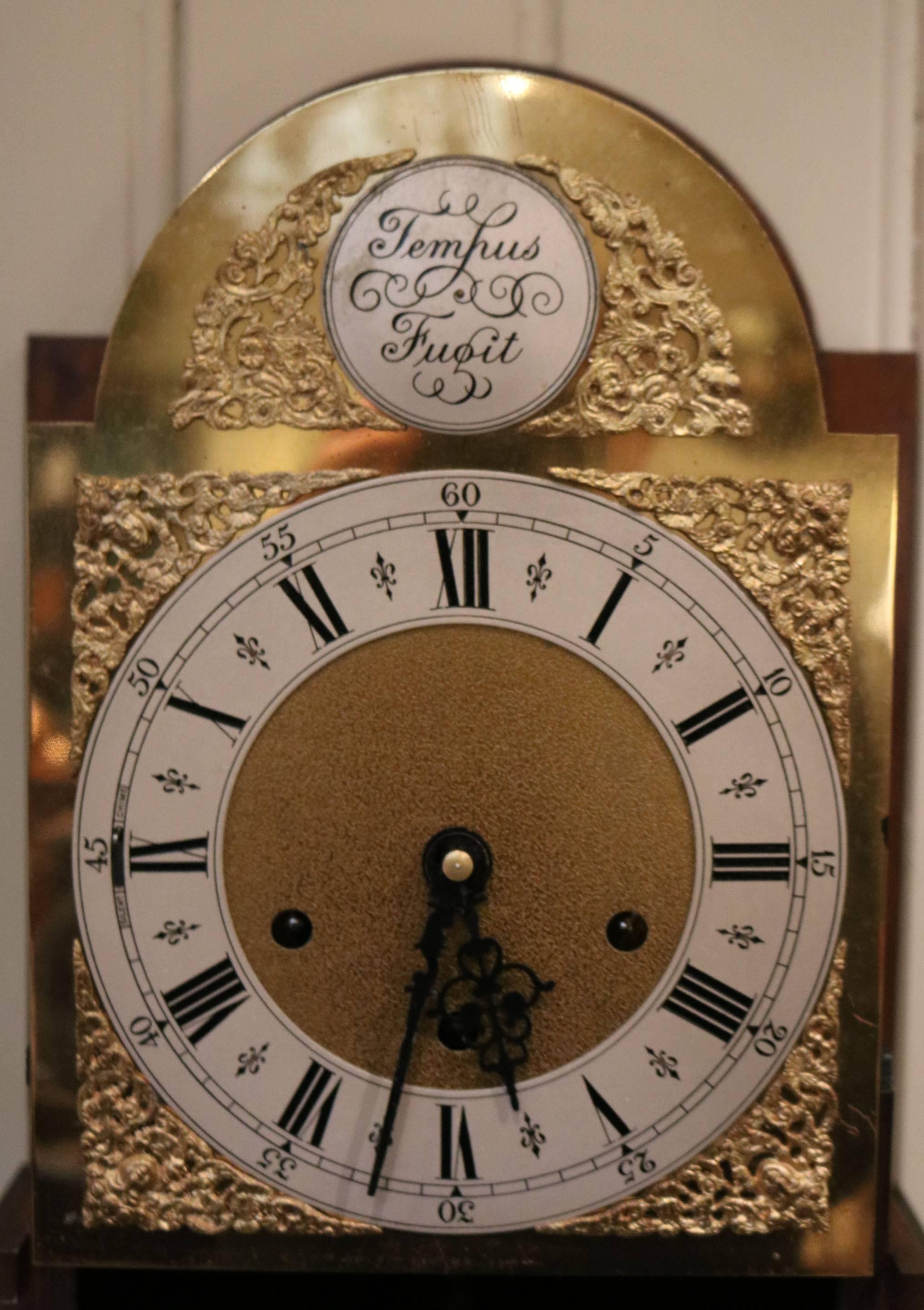 Mid-20th Century Walnut Grandmother Clock For Sale