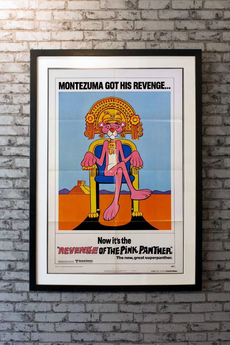 This original US Advance one sheet style B for ‘Revenge Of The Pink Panther’ features one of the best images of the cat on any film paper. Poster is now linen-backed so the folds have been flattened and the poster is ready for framing.