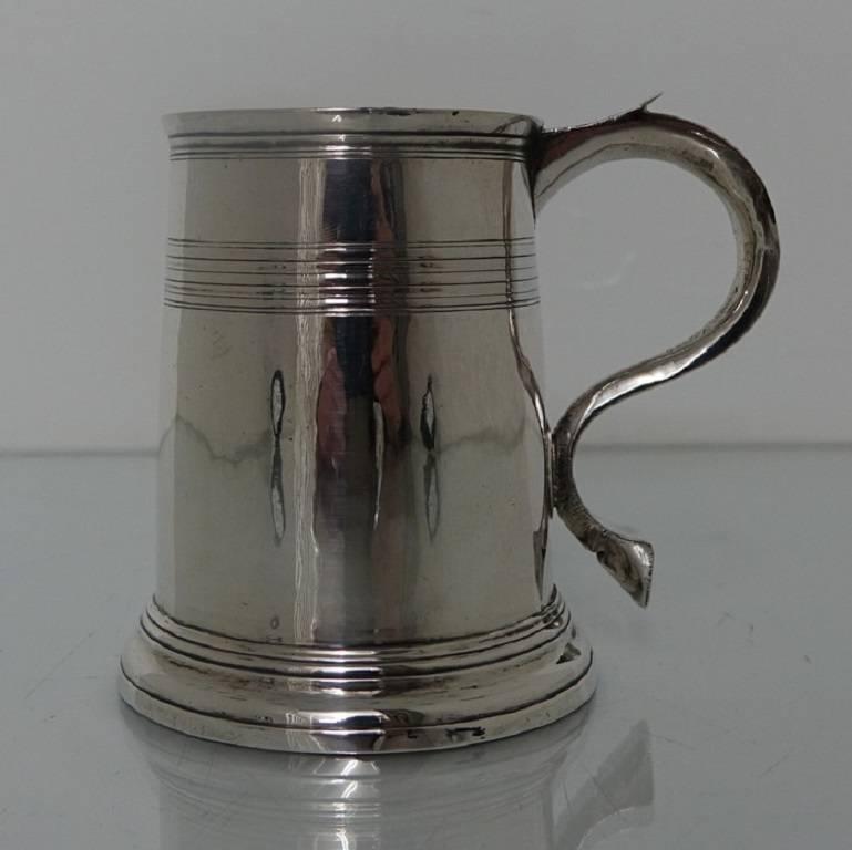 Early 18th Century Britannia Silver Geo I Half Pint Mug Joseph Clare In Good Condition For Sale In 53-64 Chancery Lane, London