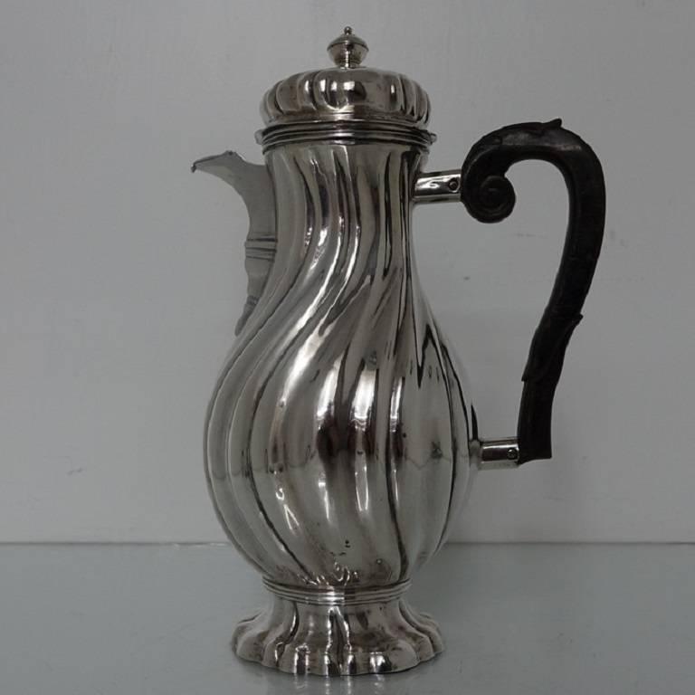 Rare 18th Century Antique Silver German Coffee Pot Augsburg 1757/59 CG