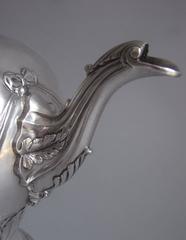 Extremely Rare George III Drapery Balloon Teapot Made by Hester Bateman