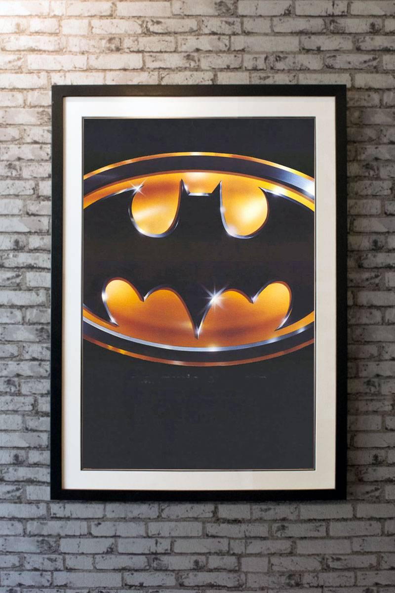 Michael Keaton, Jack Nicholson and Kim Bassinger star in this remake of Batman. Directed by Tim Burton. This Teaser poster is from the film's first US release, rolled as originally issued to cinemas. 

Linen-backing + £150

Framing