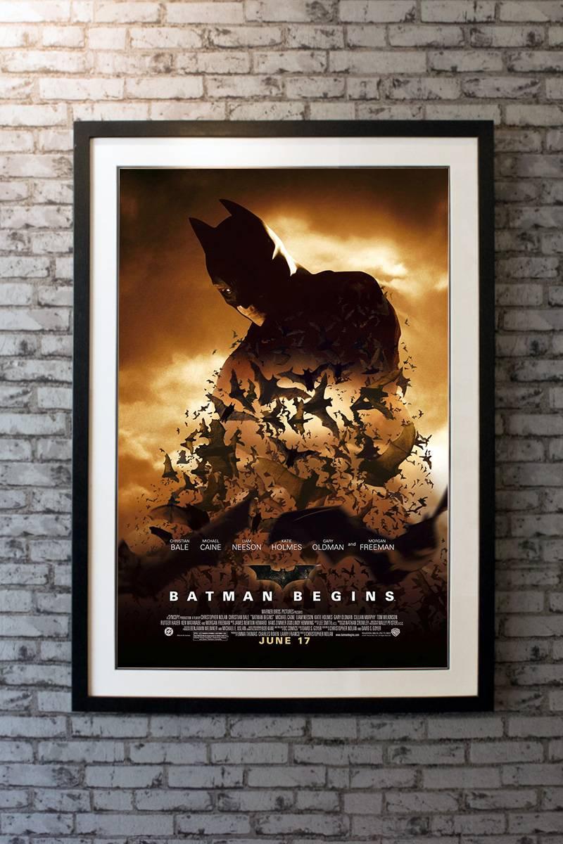 After training with his mentor, Batman begins his war on crime to free the crime-ridden Gotham City from corruption that the Scarecrow and the League of Shadows have cast upon it. 

Linen-backing + £150

Framing options:
Glass and single mount