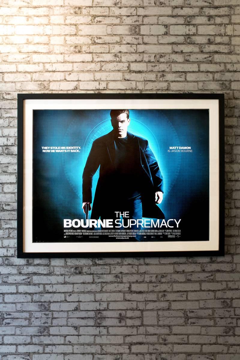 Jason Bourne (Matt Damon) is living in India when he is framed by Russian agent Kirill (Karl Urban) for the theft of millions from the CIA. Kirill begins to pursue Bourne, 

Linen-backing + £150

Framing Options:
Glass and Single Mount +