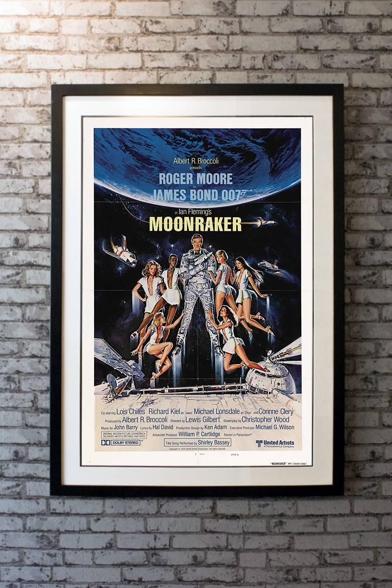 James Bond blasts off into outer space for this action epic that pits the forces of England against a maniac who plans the extinction of man! 

Linen-backing + £150

Framing options:
Glass and single mount + £250
Glass and double mount +