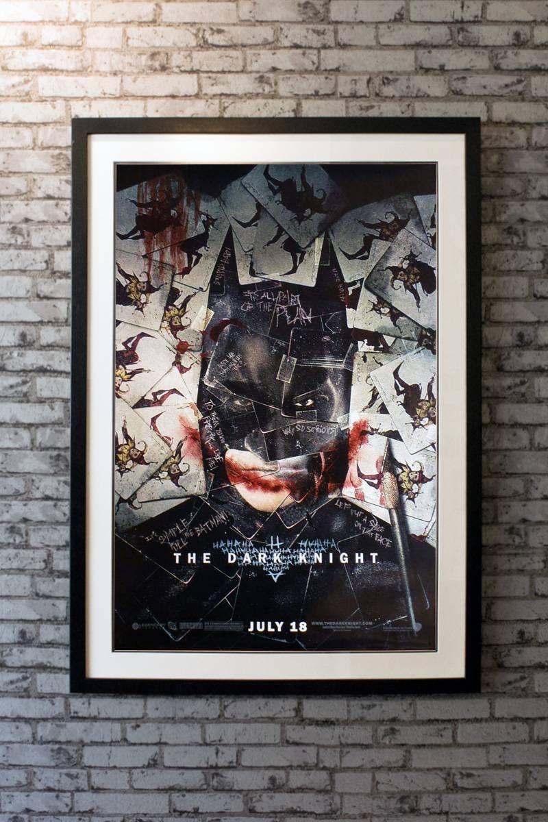 Highly unusual 'wilding' advance poster for The Dark Knight (style H). 'Wilding' posters were pasted up around town and so have a near 100% destruction rate compared to cinema used posters. This is a rare survivor, rolled in superb condition.