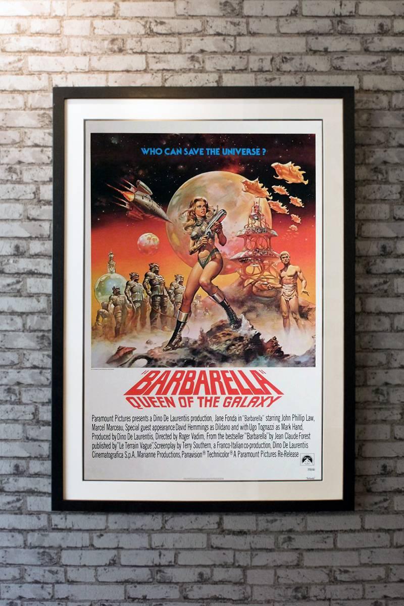 From the famous zero-gravity strip tease to the orgasmic pipe organ of the Concierge, pretty-pretty Barbarella (Jane Fonda) follows her sexual muse throughout the galaxies. On orders from the President, Barbarella is on a mission to find the rogue