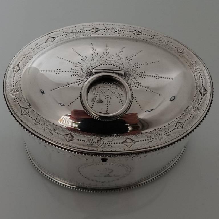 Sterling Silver Antique Tea Caddy London 1784 Andrew Fogelberg and