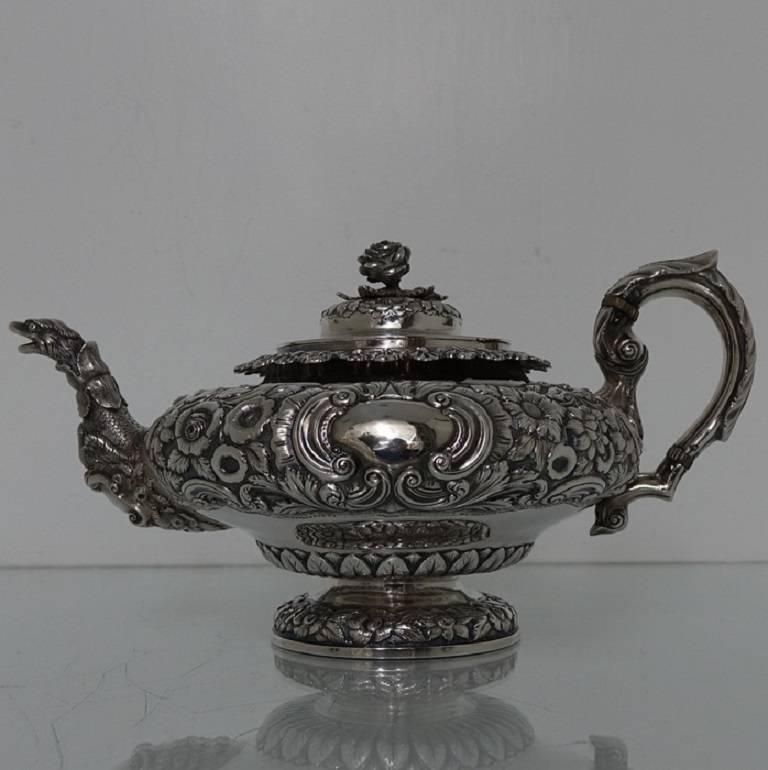 Great Britain (UK) 19th Century Irish George IV Antique Teapot Dublin 1832 James Fray