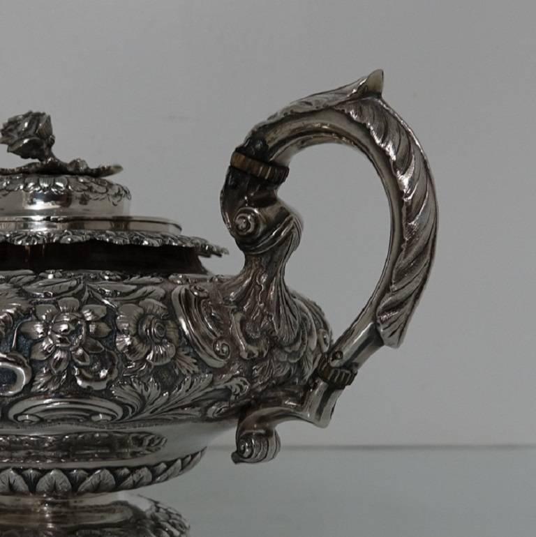 19th Century Irish George IV Antique Teapot Dublin 1832 James Fray 2
