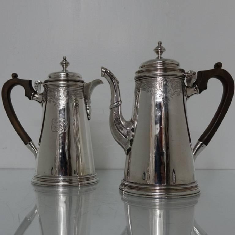 George V Sterling Silver Seven-Piece Tea & Coffee Set Lionel Alfred Crichton For Sale 1