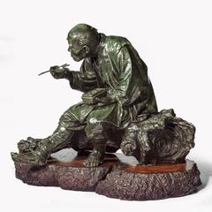 Tokyo School Bronze of a Peasant by Udagawa Kazuo