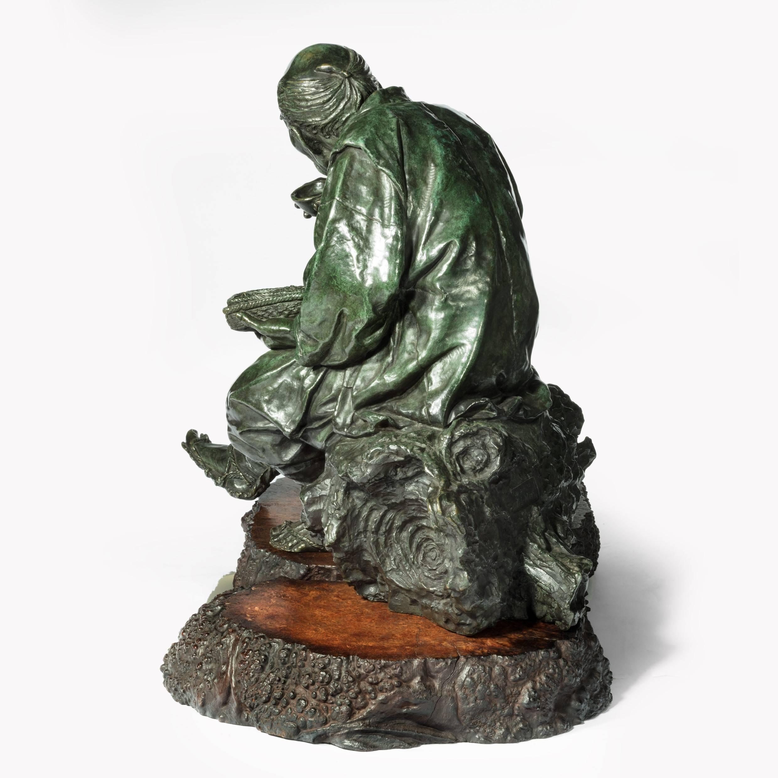 Tokyo School Bronze of a Peasant by Udagawa Kazuo In Good Condition In Lymington, Hampshire