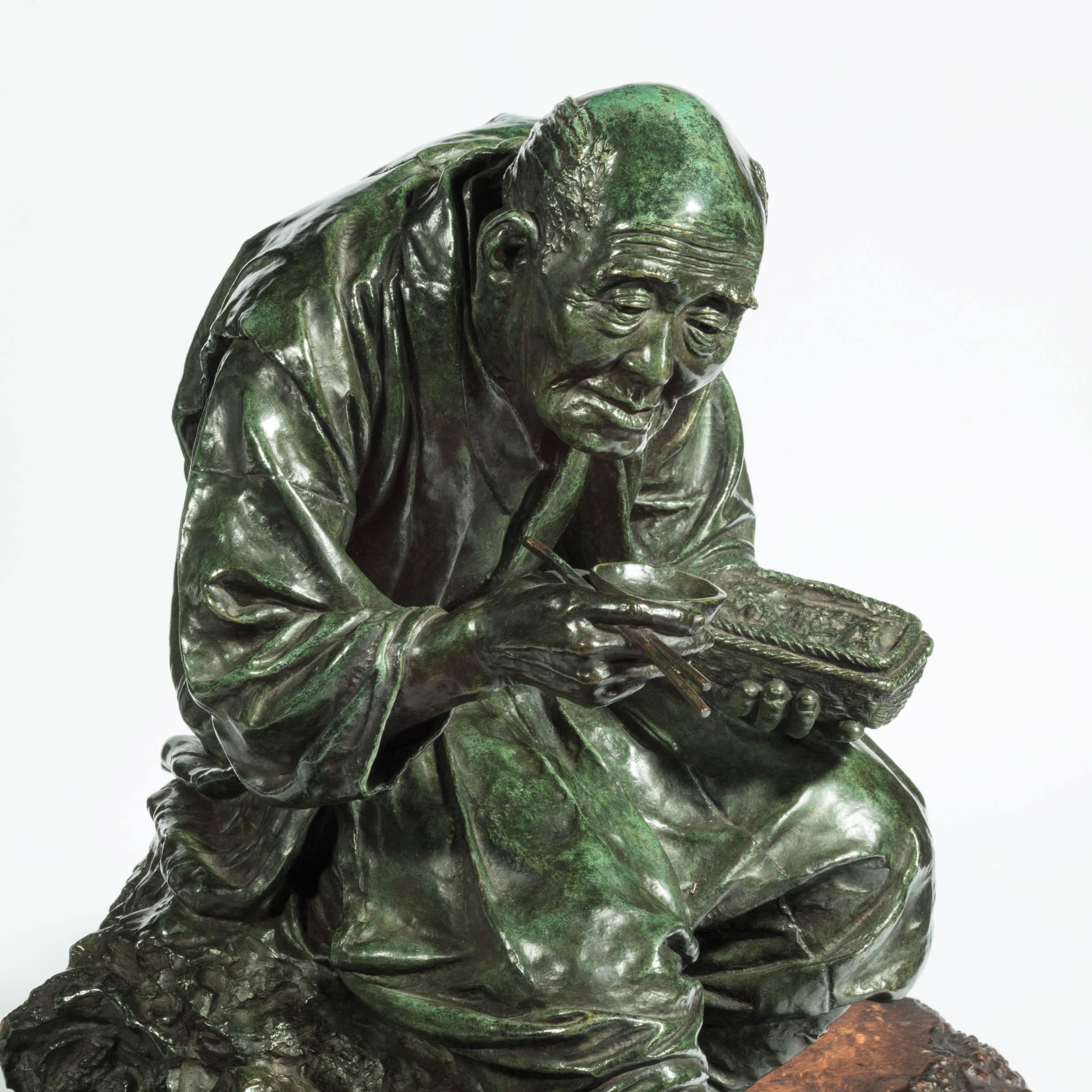 Tokyo School Bronze of a Peasant by Udagawa Kazuo 4