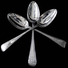 Set of 12 Old English Thread Pattern Table Spoons by George Adams