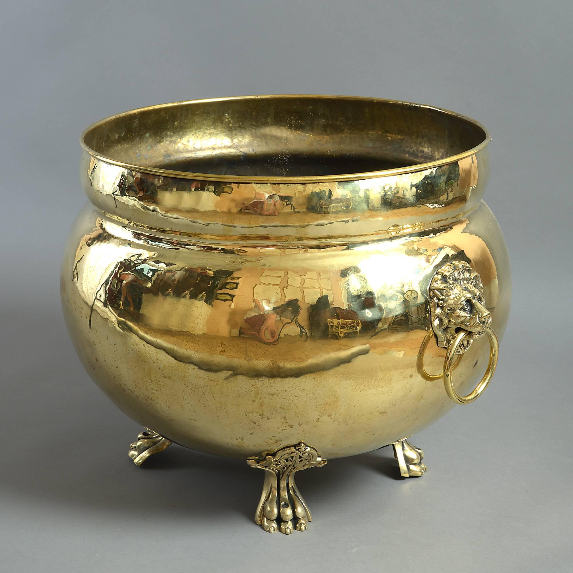 English Large 19th Century Brass Planter or Wine Cooler