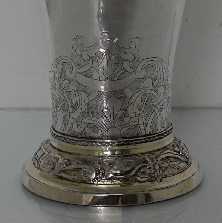Mid-18th Century Antique Swedish Silver Large Beaker Harnosand A.V Holt For Sale 1