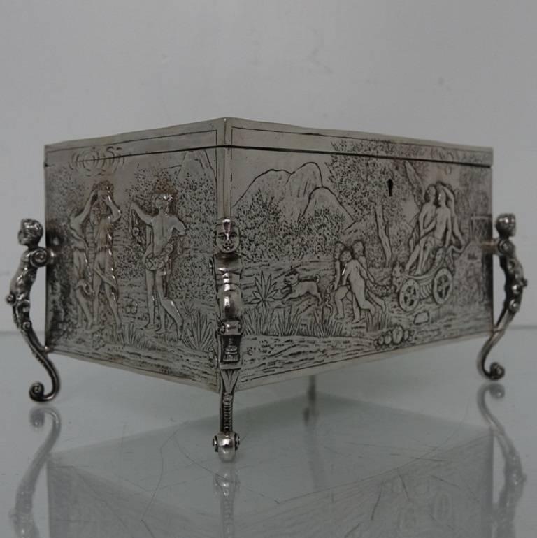 Large 19th Century Antique German Jewelry Casket, circa 1880 In Excellent Condition In 53-64 Chancery Lane, London