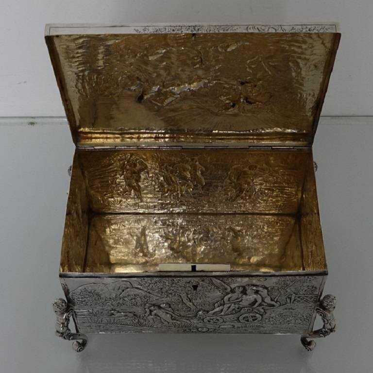 Large 19th Century Antique German Jewelry Casket, circa 1880 2