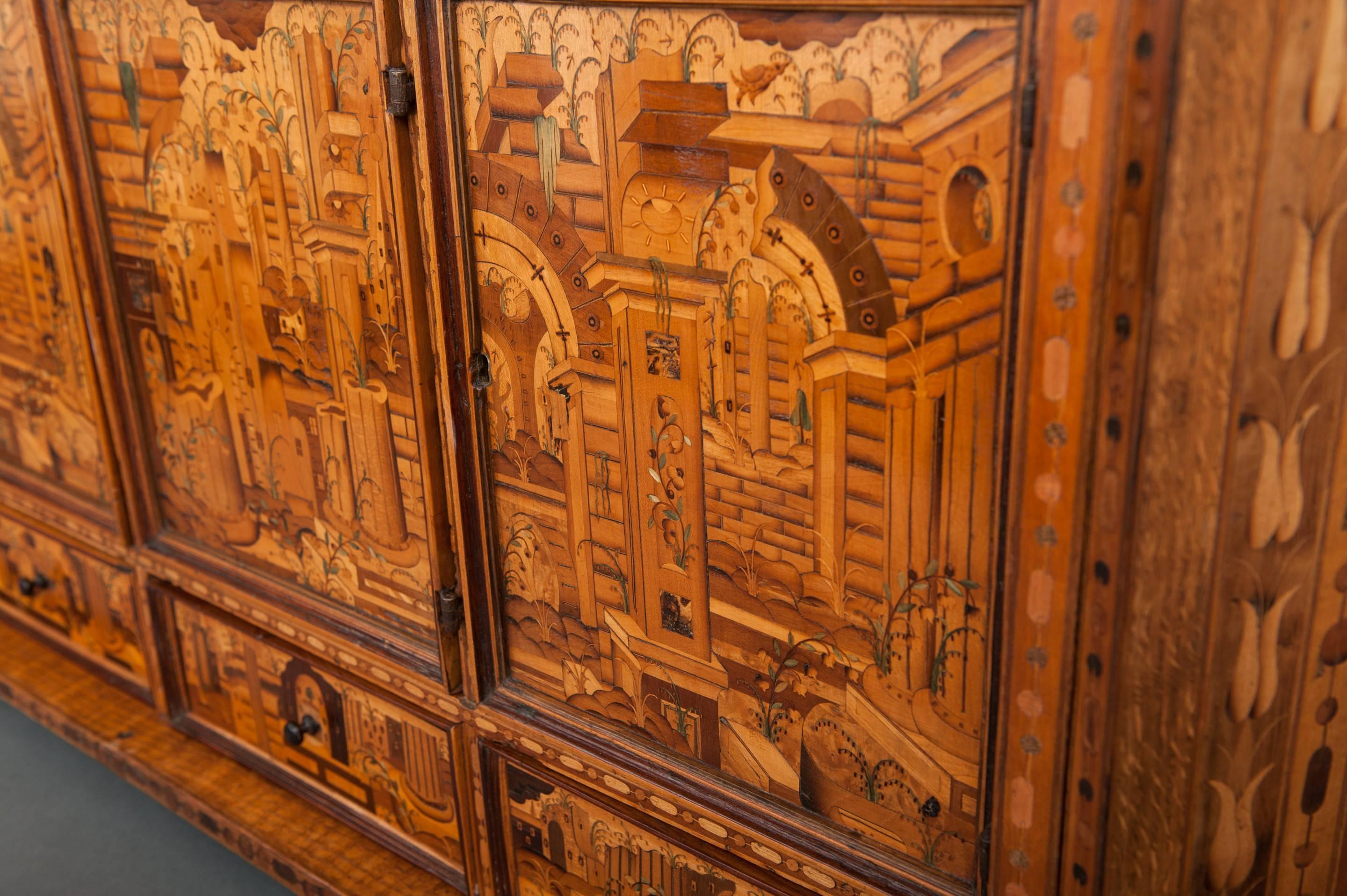 German Important 16th Century Augsburg Marquetry Table Cabinet