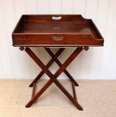Edwardian Mahogany Butlers Tray on Stand