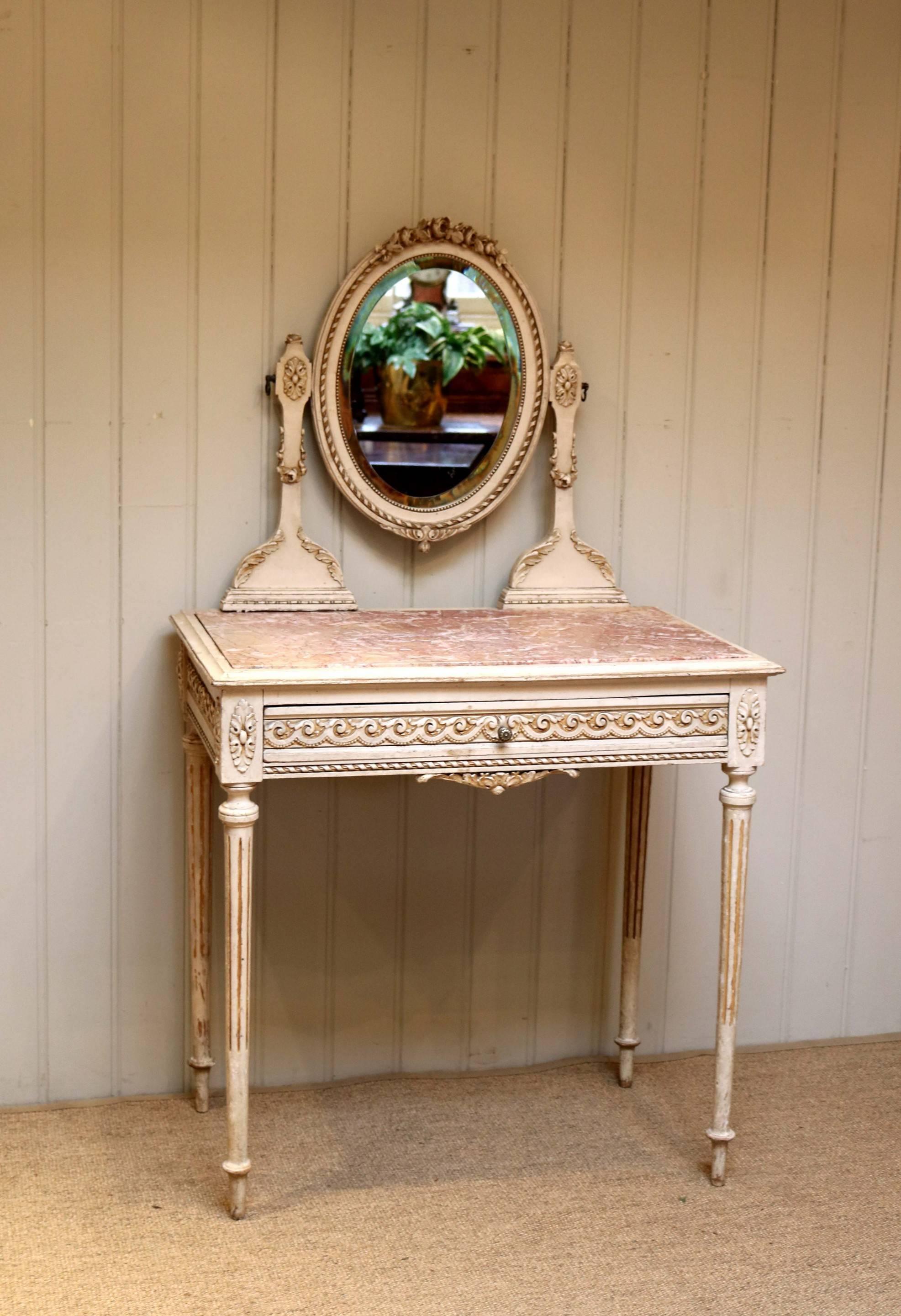 French Original Painted Dressing Table In Good Condition For Sale In Buckinghamshire, GB